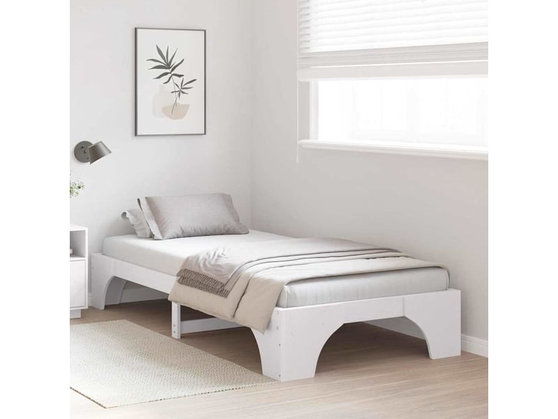 Lit simple- lit adulte - cadre de lit blanc 80 x 200 cm pin massif - Conforama B