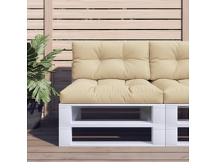 Lot de 2 coussins de palette, coussins de canapé beige tissu cf59493