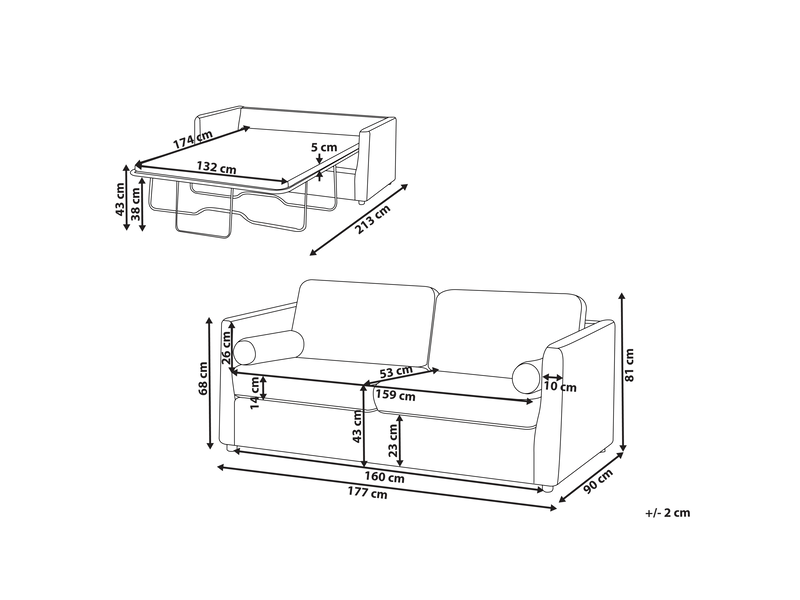 Canapé-lit inkoo tissu beige  - Conforama C