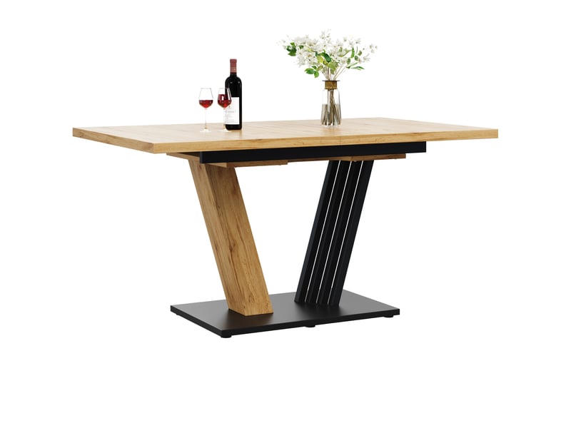  Table à manger extensible 120(160) x 80 cm avec 4 chaises grises evryae  - Conforama A