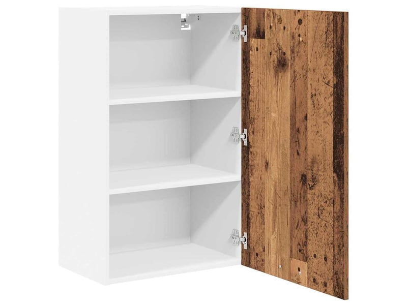  Meuble de rangement cuisine, armoire suspendue bois ancien et blanc 50x31x80cm  - Conforama E