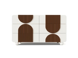 Commode 6 tiroir(s) BGSRYAO coloris blanc largeur 121 cm