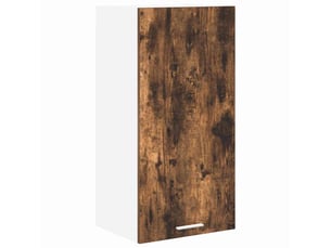 Meuble de rangement cuisine, armoire suspendue chêne fumé et blanc 40x31x80cm