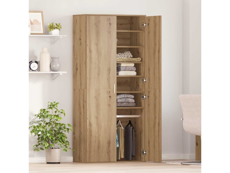 Haut armoire 80x39x178 cm bois d'ingénierie chêne artisanal - Conforama D