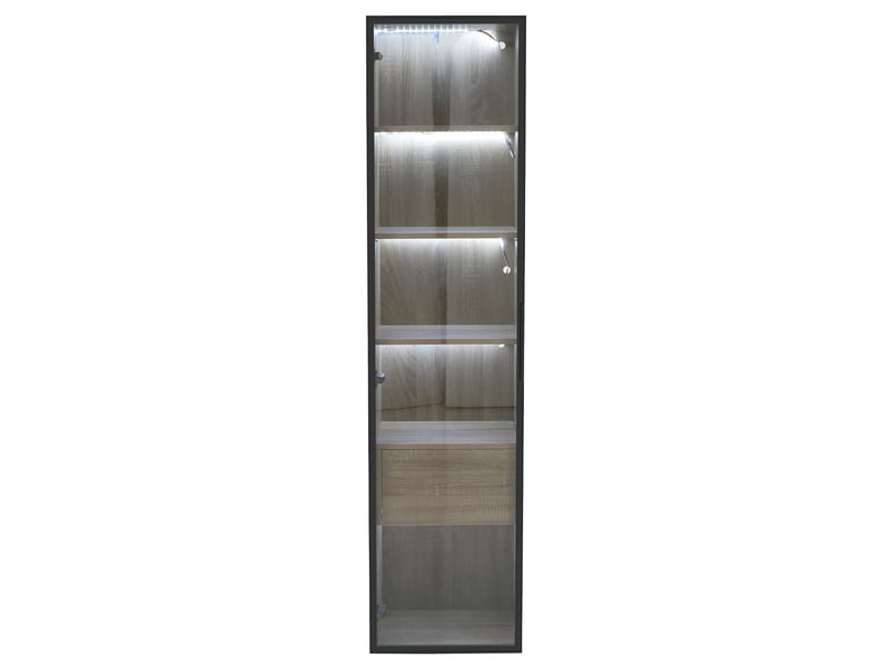  Colonne de salle de bain 1 porte verre 1 tiroir bandeau lumineux naturel 40 cm LY316201AAF - Conforama A