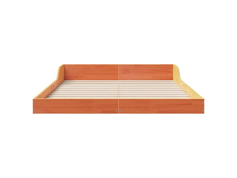  Lit double- lit adulte -  cadre de lit brun  135 x 190 cm pin massif  - Conforama D