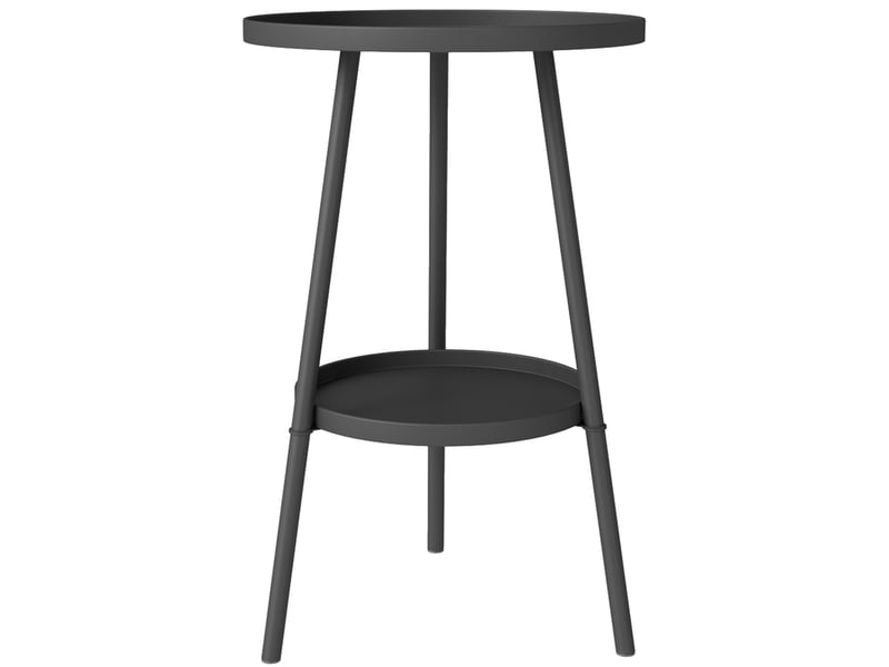 Table de jardin ronde à 2 niveaux avec rebords surélevés et plateau inférieur pour une utilisation intérieure et extérieure ø32 x 51 cm noir - Conforama B