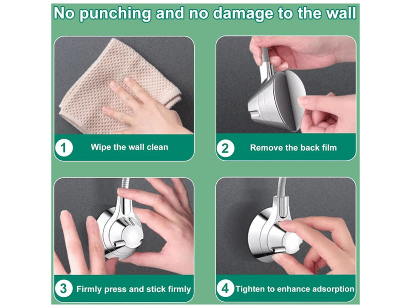 200 pièces support pommeau douche réglable sans perçage 2 pièces argent - Conforama C