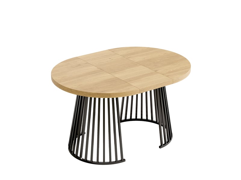  Table à manger extensible 100-138-176 x 100 cm, 4-8 personnes, chêne et noir Jamama eleni - Conforama W
