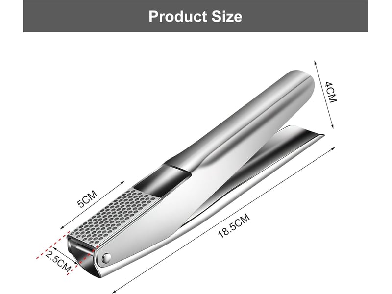  Presse-ail 2 en 1 en acier inoxydable, pour extraire plus de pâte d'ail, passe au lave-vaisselle, pratique et facile à nettoyer  - Conforama B