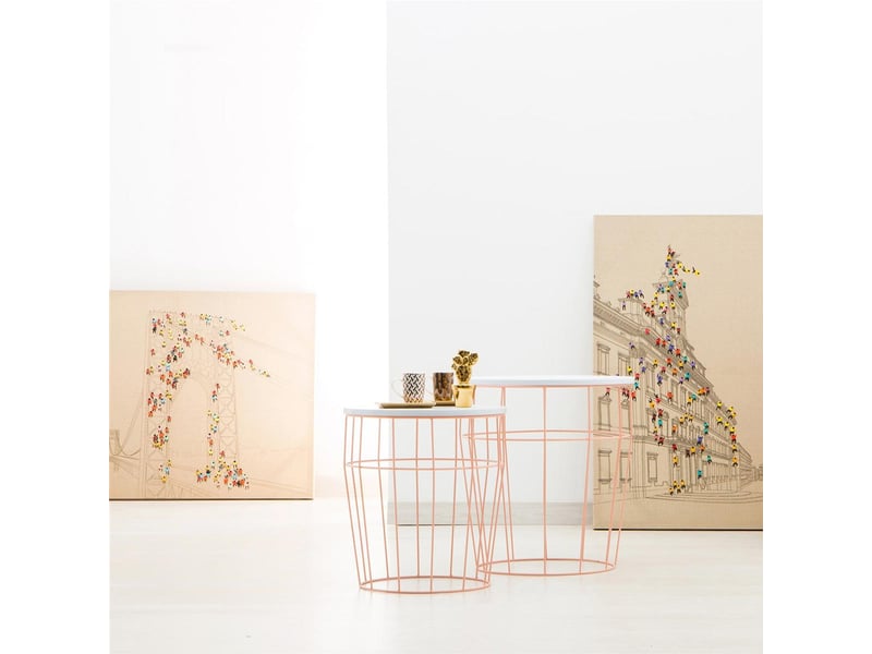  Tableau déco peint foule ii 100x75cm naturel  - Conforama D