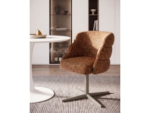 Chaise de salle à manger youngstown tissu marron doré