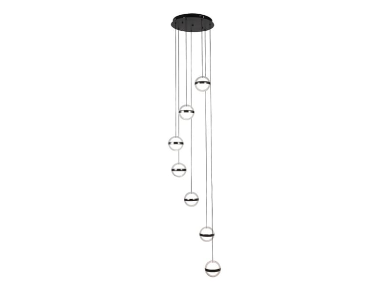  Fabrilamp people, plafonnier, moderne, led, 196 w, 15288 lm, 3000-4000-6000 k, noir, 100-230 x 40 x 40 cm 249197009 - Conforama A