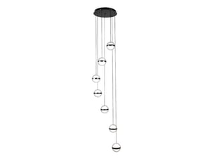 Fabrilamp people, plafonnier, moderne, led, 196 w, 15288 lm, 3000-4000-6000 k, noir, 100-230 x 40 x 40 cm