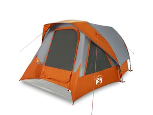 Tente de camping de cabine 4 personnes gris orange imperméable shl62068