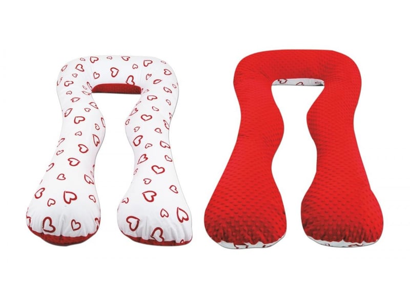  Coussin d'accouchement d'allaitement usages multiples coeurs rouges sur fond blanc - rouge 4220423.5 - Conforama A