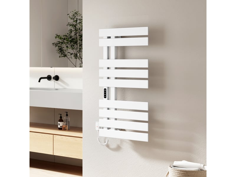  Emke sèche-serviettes électrique salle de bain wifi 320w blanc 1000 x 500 mm chauffage sec mural  - Conforama B