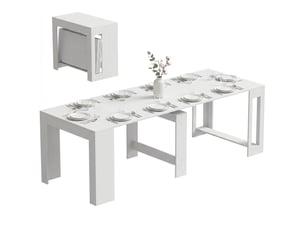 Console extensible pour 10 personnes, blanche