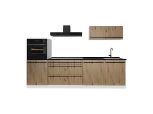 Vicco cuisine, chêne artisanblanc, 280cm plan de travail anthracite
