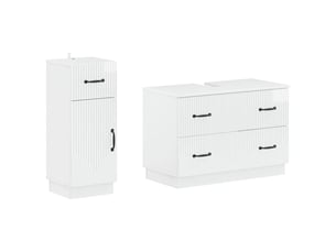 Ensemble de 2 meubles de salle de bain hoorn blanc brillant cf63176