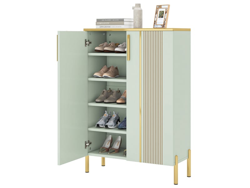 Armoire à Chaussures 7 Niveaux Tribesigns - 75x37x110 Cm - Bois Noyer - Range Jusqu'à 25 Paires - 12