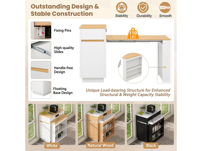 Îlot de cuisine, 80,5x58x94 cm, blanc cao-DE000047AAK-conf-NEW - Conforama E