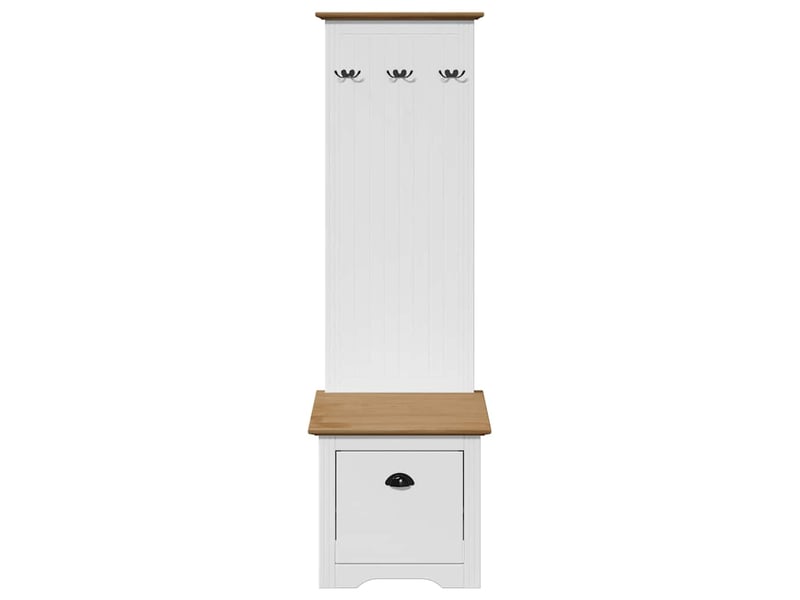  Armoire de couloir avec crochets bodo blanc marron 50x40x157 cm  - Conforama D