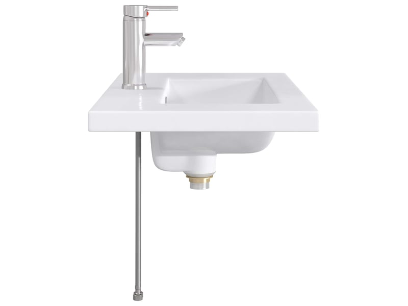  Lavabo de salle de bains chrome 81x40x17.5 cm métal  - Conforama E
