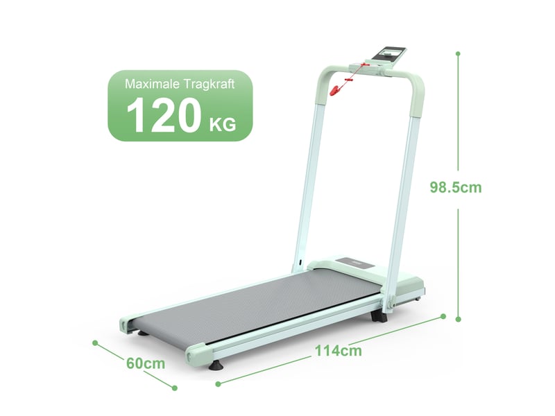 Tapis de course pliable 3 en 1 vert avec inclinaison réglable, vitesse de 1 à 12 km h  - Conforama E