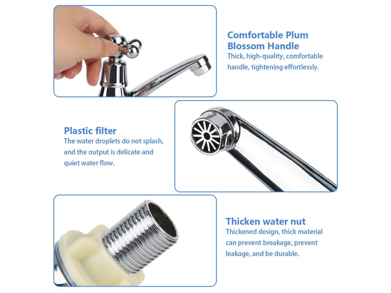  Robinet de salle de bain simple robinet d'eau froide lavabo moderne robinet de lavabo chrome robinetterie de salle de bain lavabo pour lavabo  - Conforama C