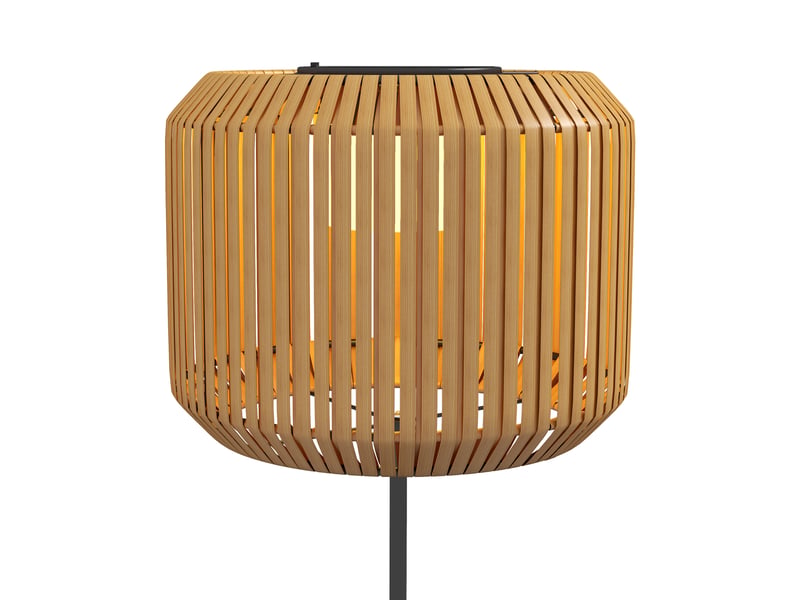  Lampadaire solaire d'extérieur ø34 x 130 cm jaune en acier, led blanc chaud, capteur de lumière, ip44  - Conforama D