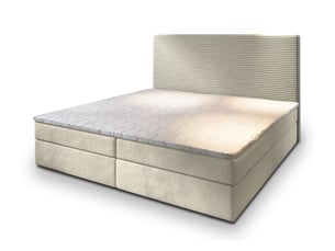 Lit avec rangement 180x200 cm <strong>MASSENO</strong> <strong></strong> coloris beige