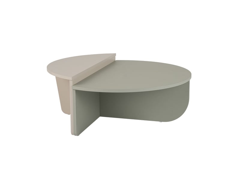 Tables basses gigognes en bois mdf mélaminé vert cendré et grès 90 x 60 x 30 cm lot de 2 - Conforama A