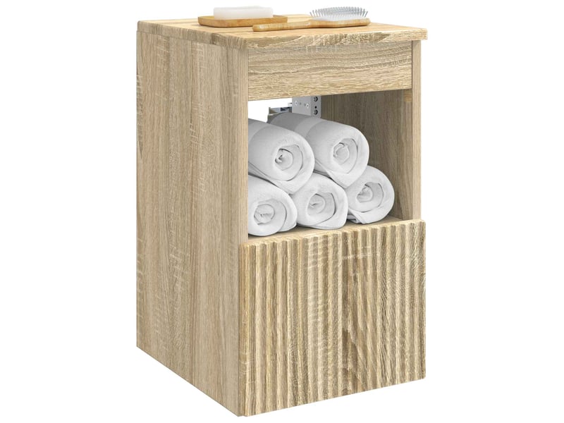  Armoire de salle de bain, meuble de rangement chêne sonoma 30x35x50 cm  - Conforama C