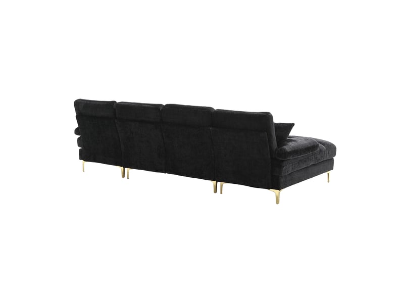  Canapé modulable u chenille grand format avec doubles sièges relax salon chambre bureau villa maison cheminée  - Conforama D