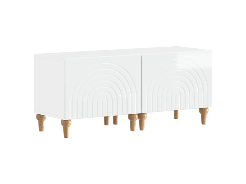  Ensemble de 3 meubles tv led blanc brillant bois d'ingénierie shl19161  - Conforama D