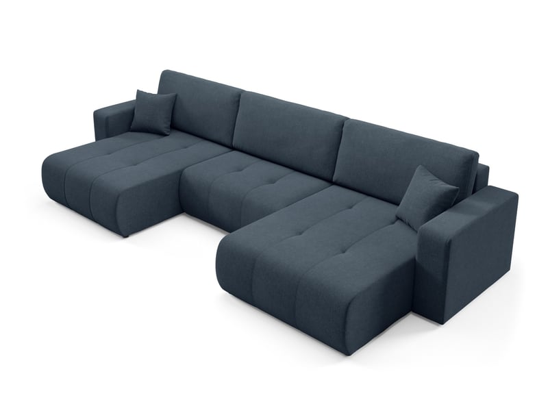 Canapé d'angle convertible molinio u bleu - Conforama D