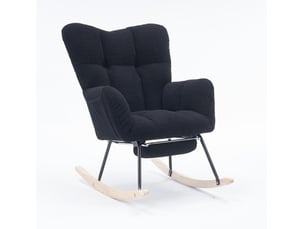 Fauteuil fixe HAVRYA  Tissu noir vendu A l'unité