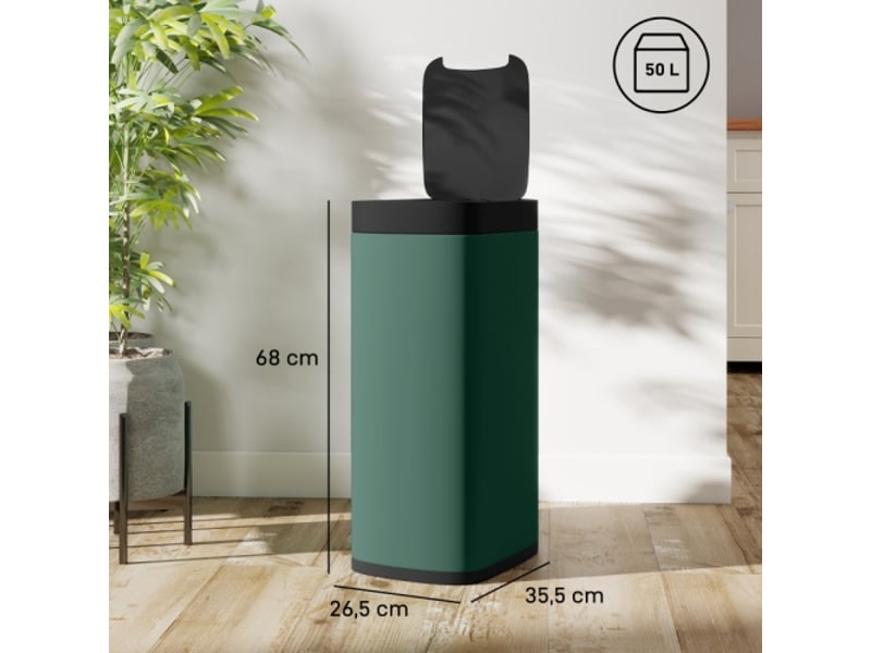  Poubelle de cuisine 50 l à capteur, sans contact, détecteur de mouvement, anti-traces  - Conforama C