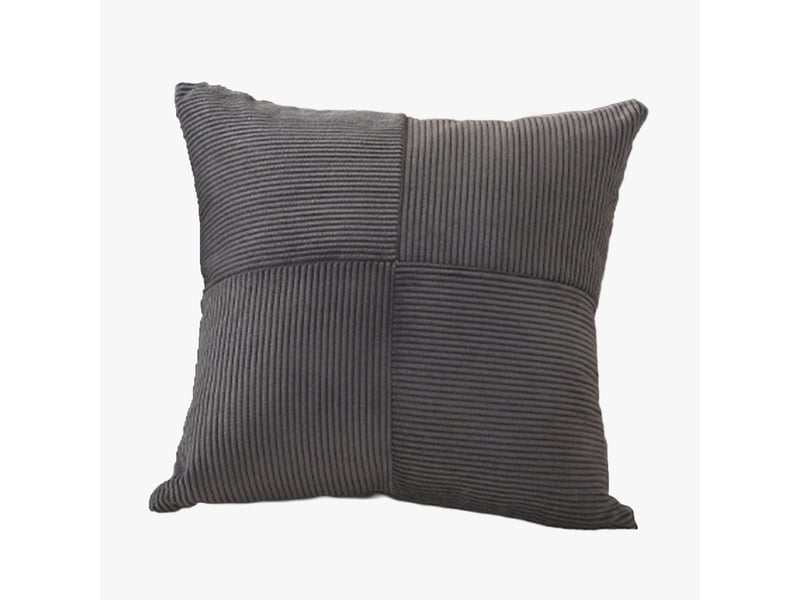  Coussin carré en tissu côtelé gris 45x45 cm  - Conforama A