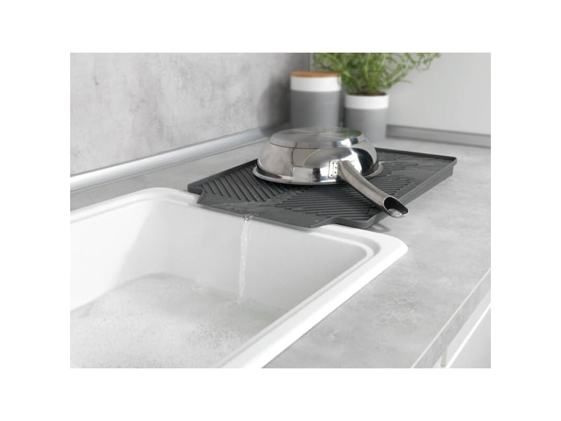  Mat de filtre à eau en silicone pavé de vidange de pavé à haute température bol à haute température bol et vaisselle des fruits et légumes antidérapan - grey silver  - Conforama B