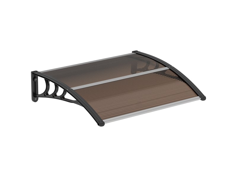  Auvent de porte d'entrée 120 x 75 cm, auvent adossé, toit en polycarbonate  - Conforama B