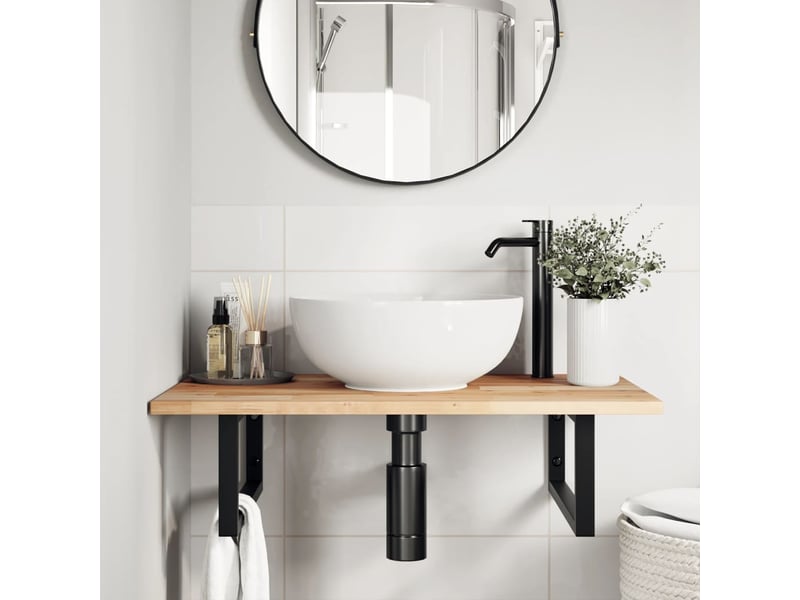 Dessus de meuble de salle de bain non traité bois d'acacia shl7537  - Conforama A