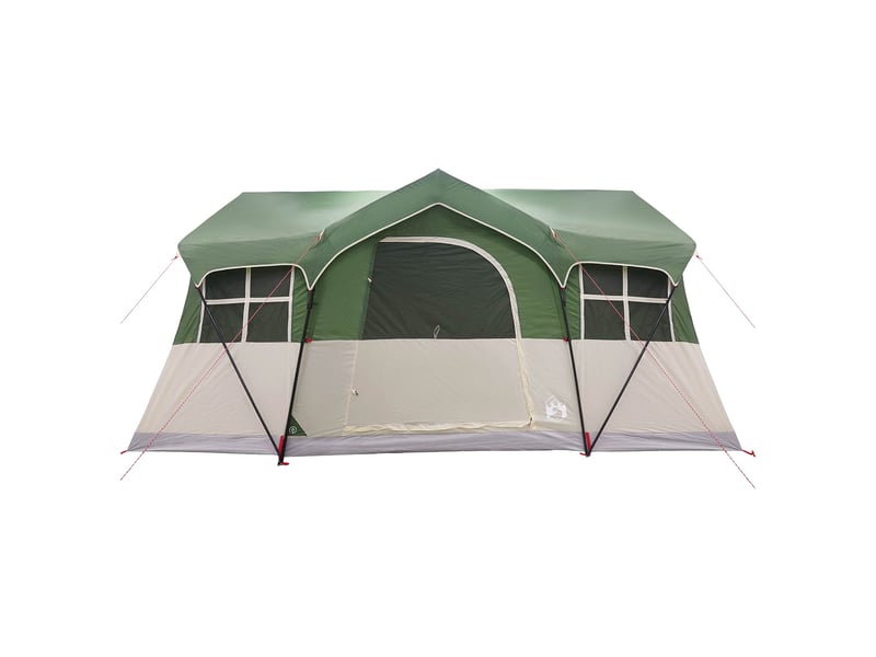 Tente de camping, tente familiale vert 10 personnes polyester et acier - Conforama E