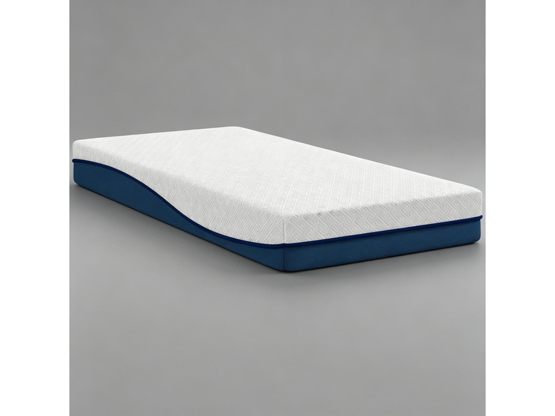 Matelas en mousse à mémoire de forme au thé vert, housse lavable, confort moyen blanc et bleu-vert 90 × 190 cm - Conforama B