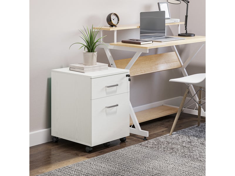  Classeur de bureau à 2 tiroirs avec serrure  - Conforama D
