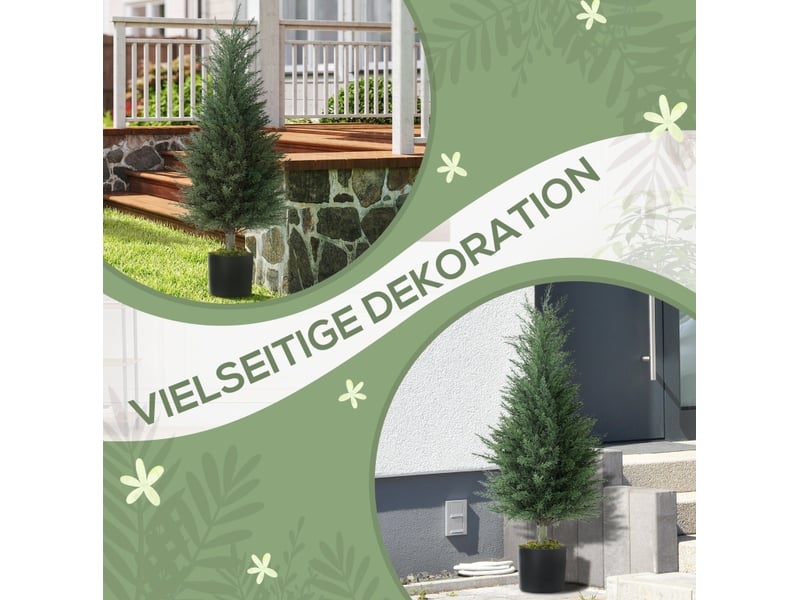  Plantes artificielles cyprès uv lot de 2 90 cm cravdom  - Conforama D