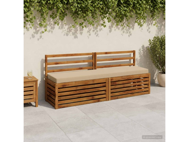 Lot de 2 coussins de banc, coussins d'assise soest 100 % polyester beige cf57003 - Conforama B