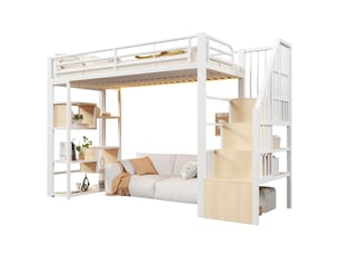 Lit coffre 90x200 cm <strong></strong>  <strong></strong> coloris blanc