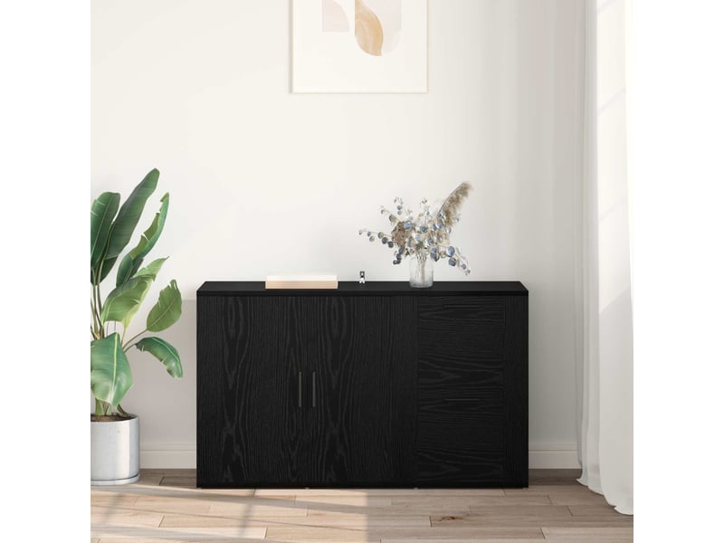  Buffet - bahut - meuble de rangement chêne noir 100 x 33 x 59,5 cm bois d'ingénierie  - Conforama D